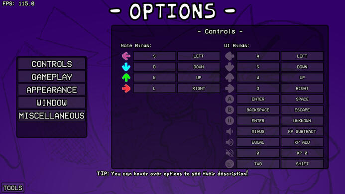 Options - Controls
